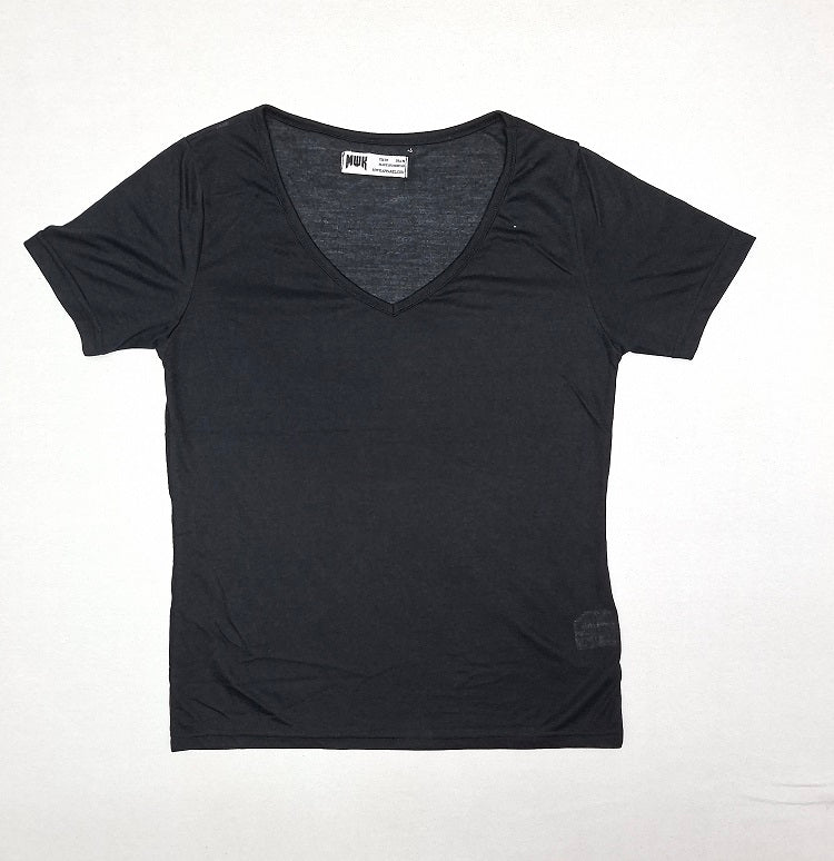 Essential Black Deep V-Neck Women's T-Shirt