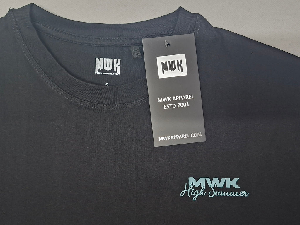 Men's black oversized T-shirt with a retro "Pool Day" graphic and poolside illustration printed on the back. uk