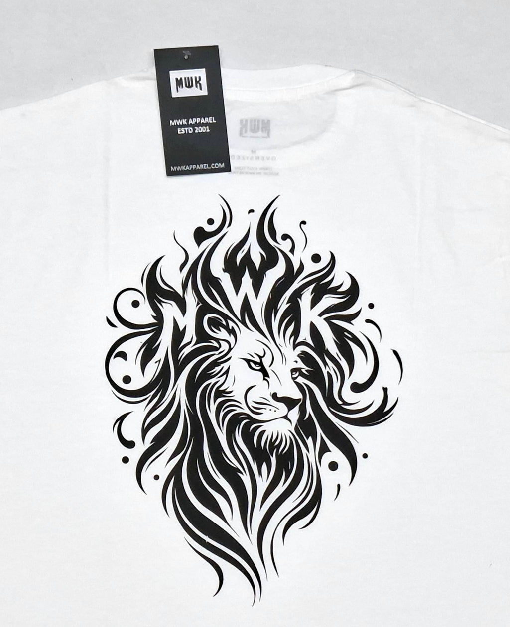 Lion Crest Oversized Drop Shoulder T-Shirt – White