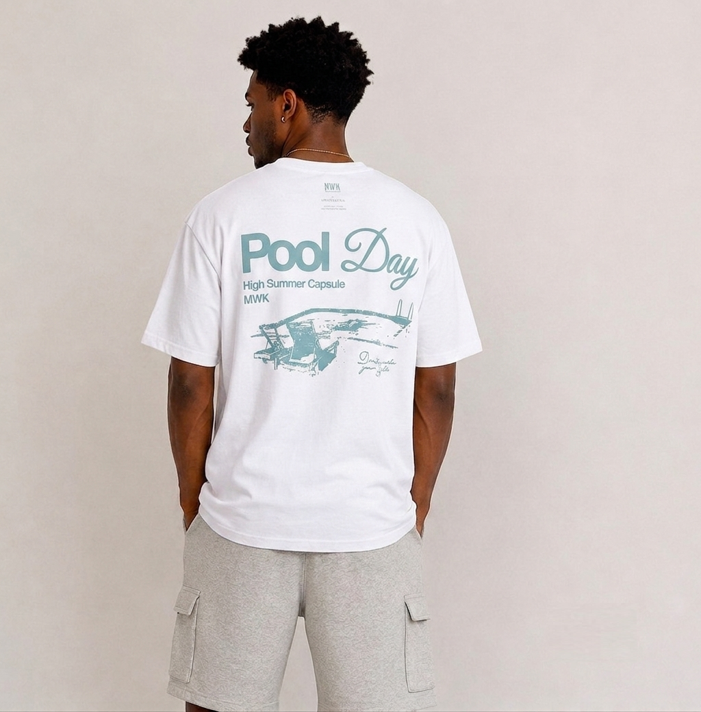 Pool Day Oversized Tee - white