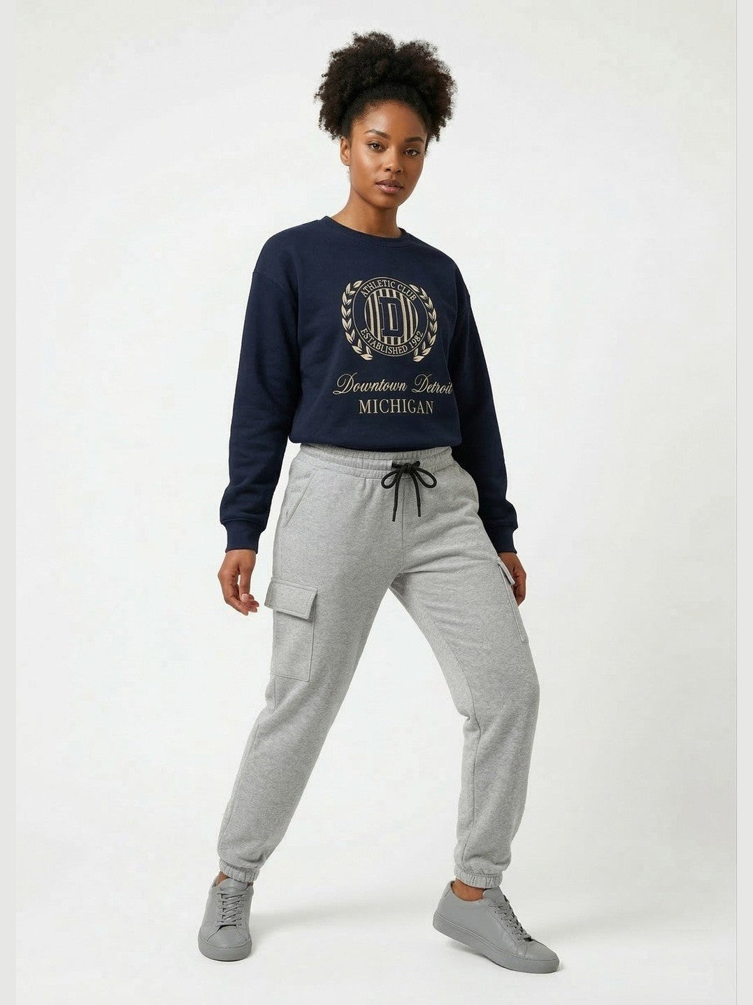 women premium grey fleece cargo jogger for ultra comfort at bargain price