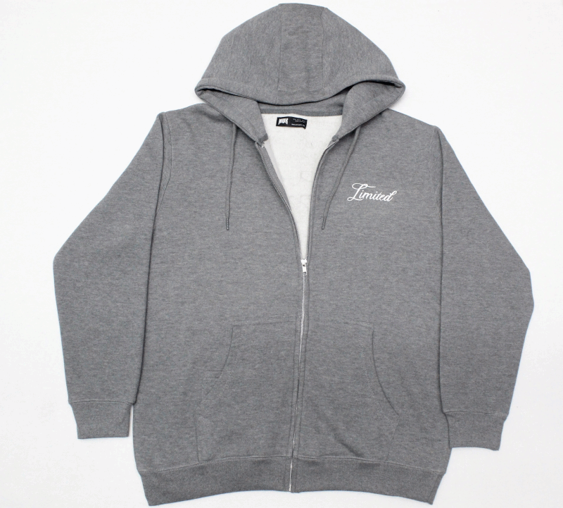 mens puff print zipper hooded sweatshirt metal zip back print front print