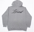 mens puff print zipper hooded sweatshirt metal zip back print front print