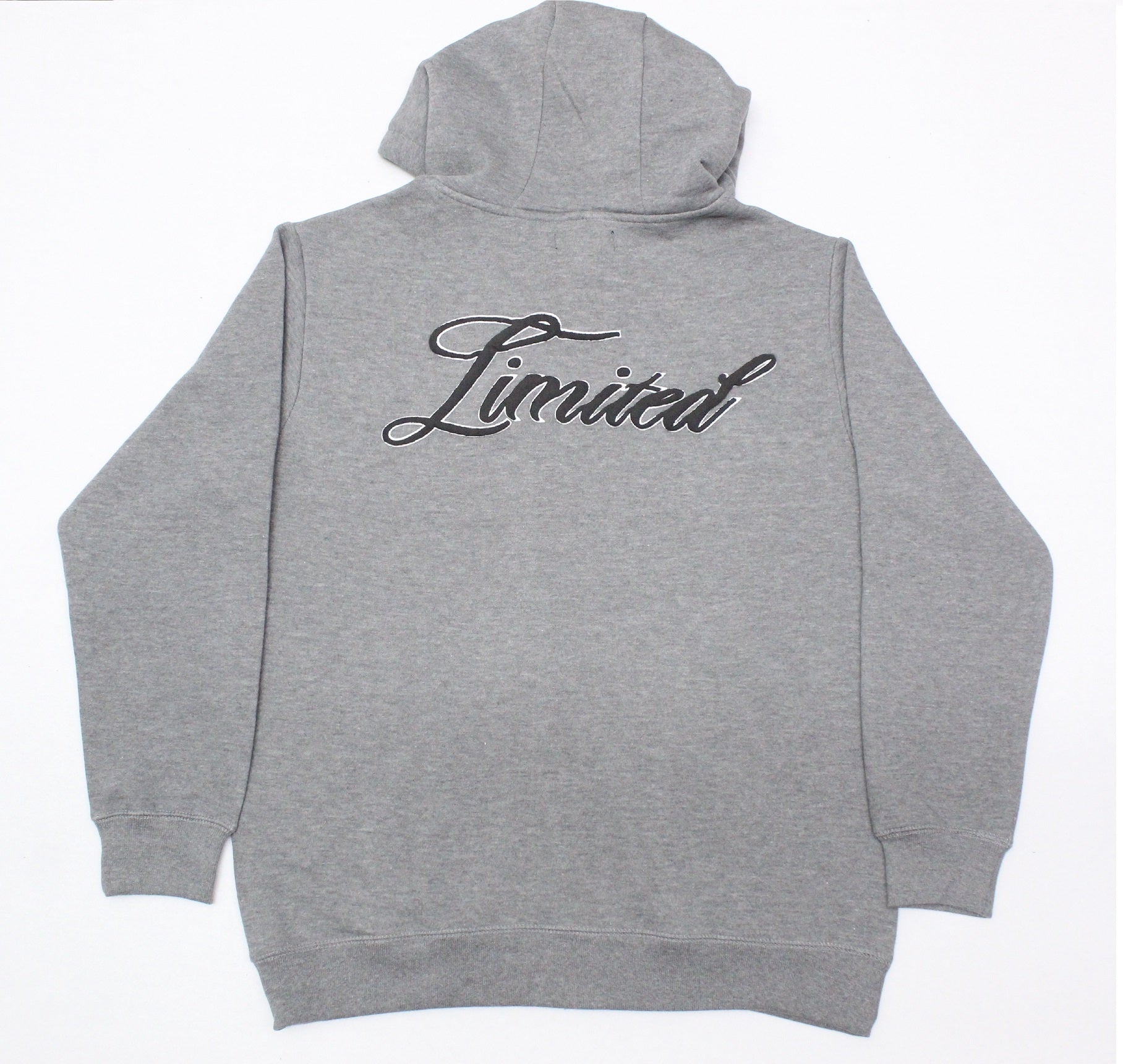 mens puff print zipper hooded sweatshirt metal zip back print front print