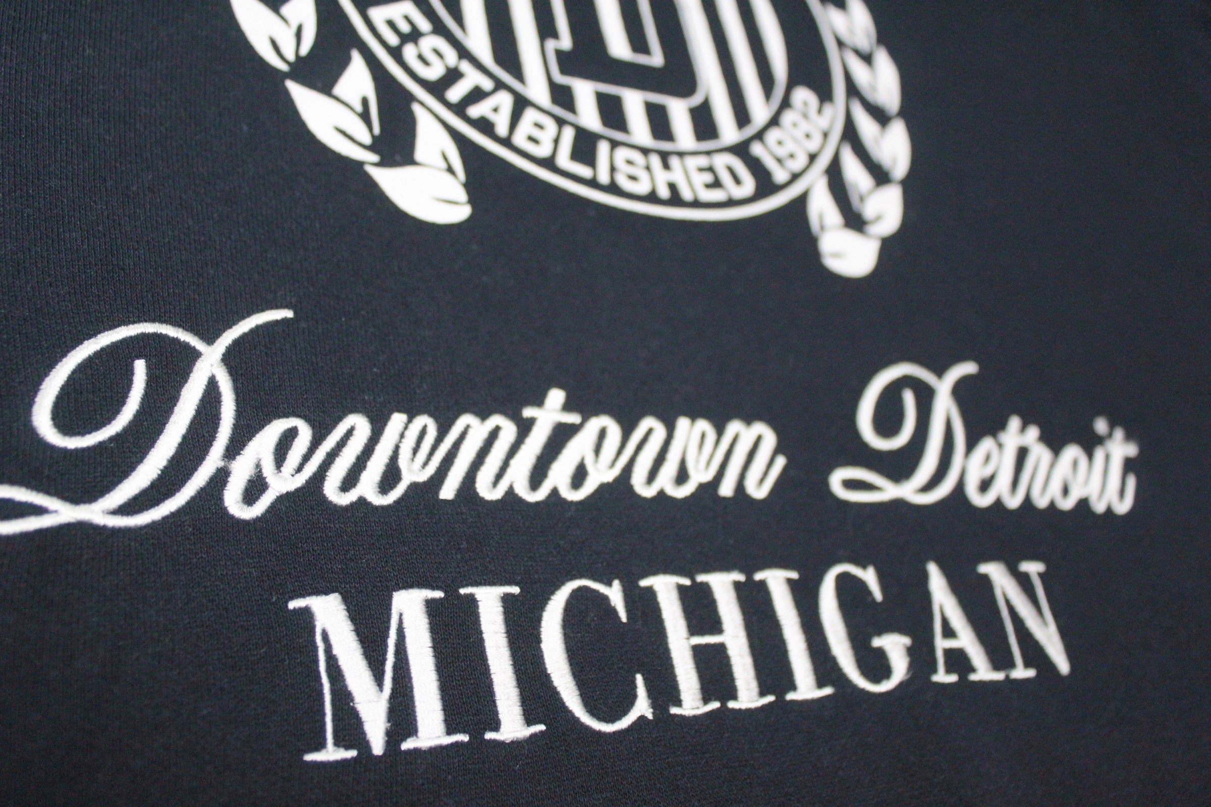 Navy Embroidery Michingan Sweatshirt