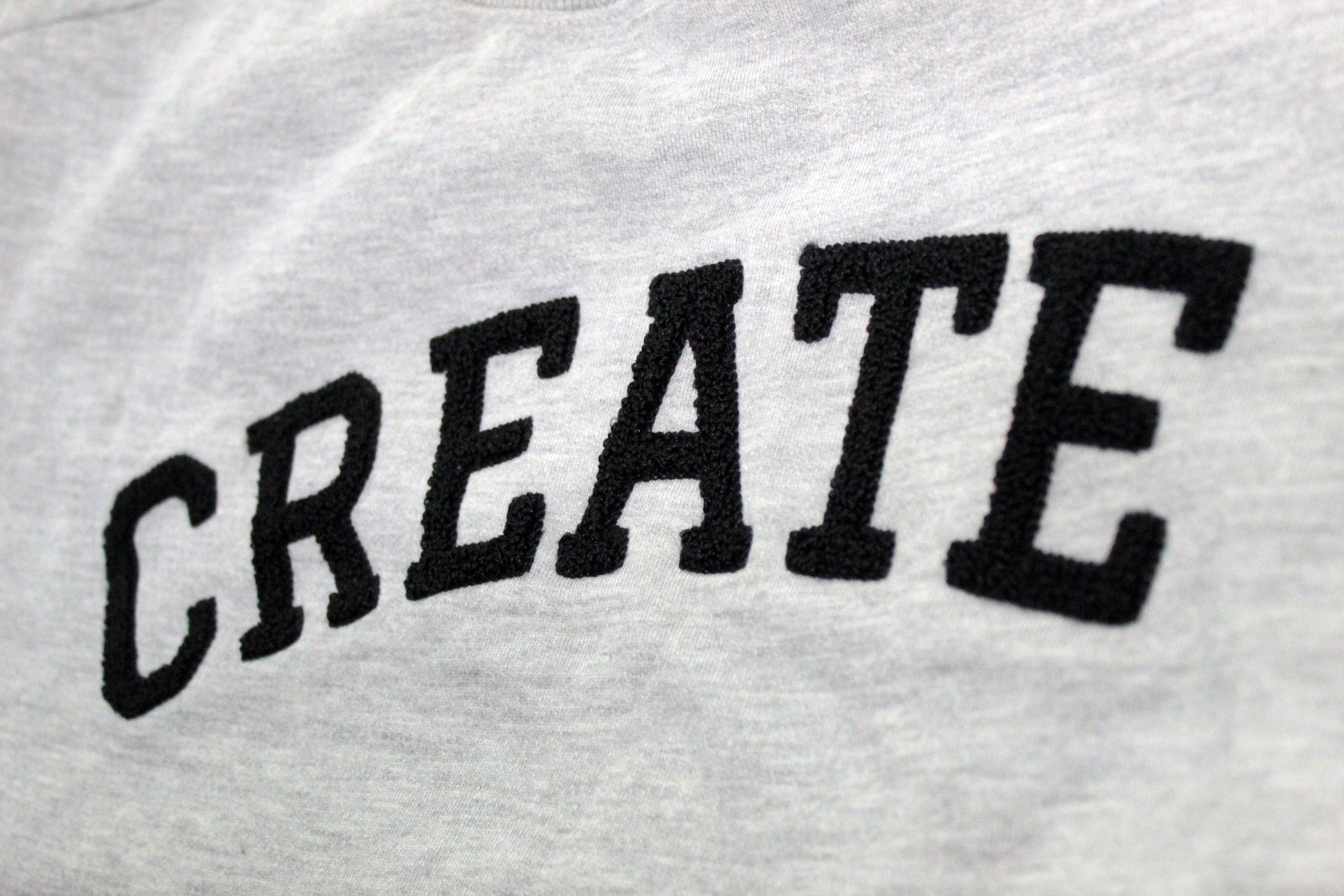 Grey Embroidery Create Sweatshirt
