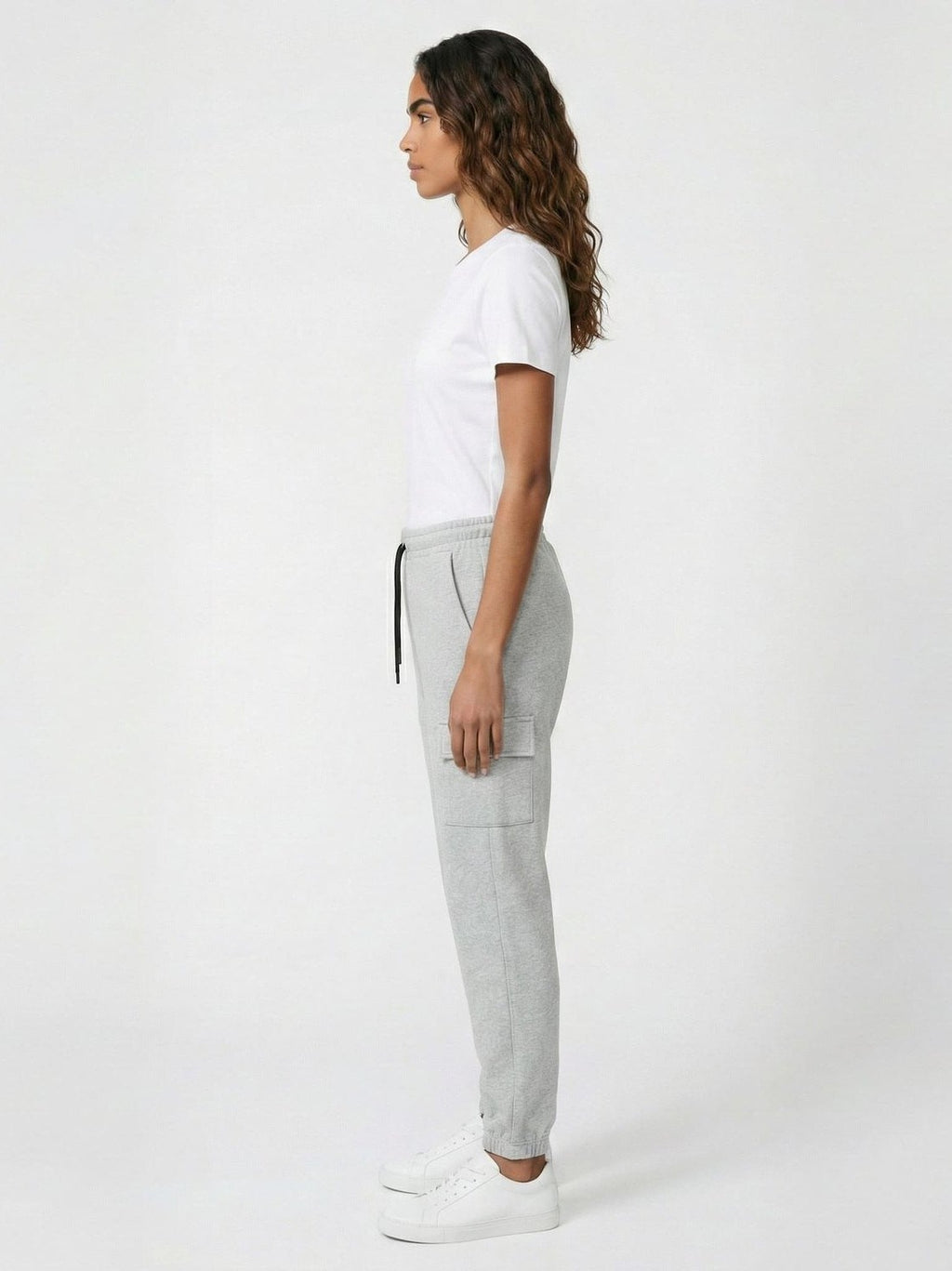 Ladies grey cargo trouser fleece