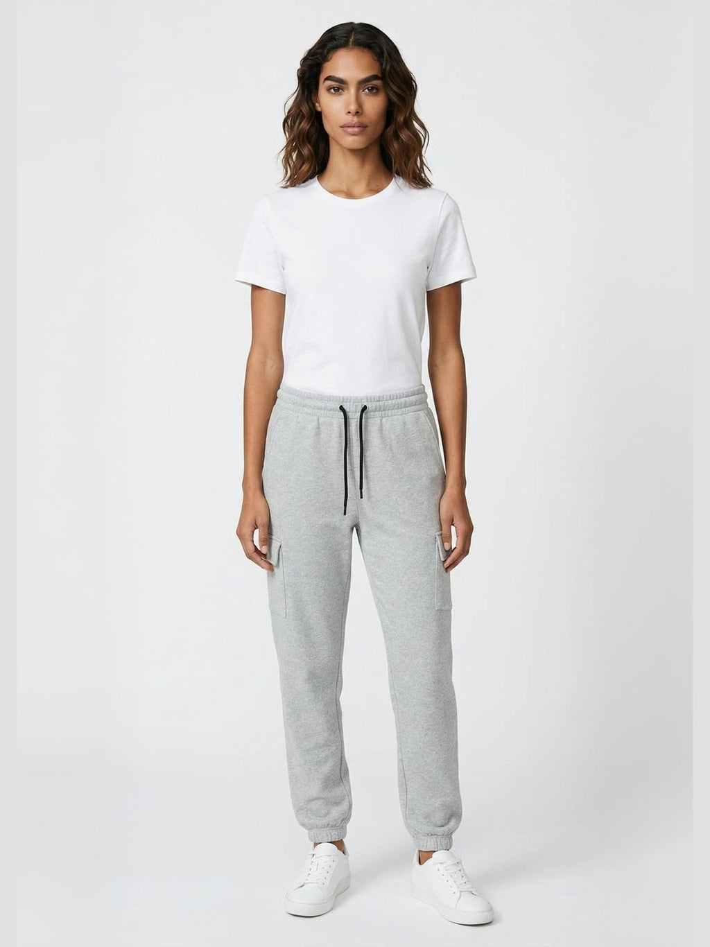 Ladies grey cargo trouser fleece