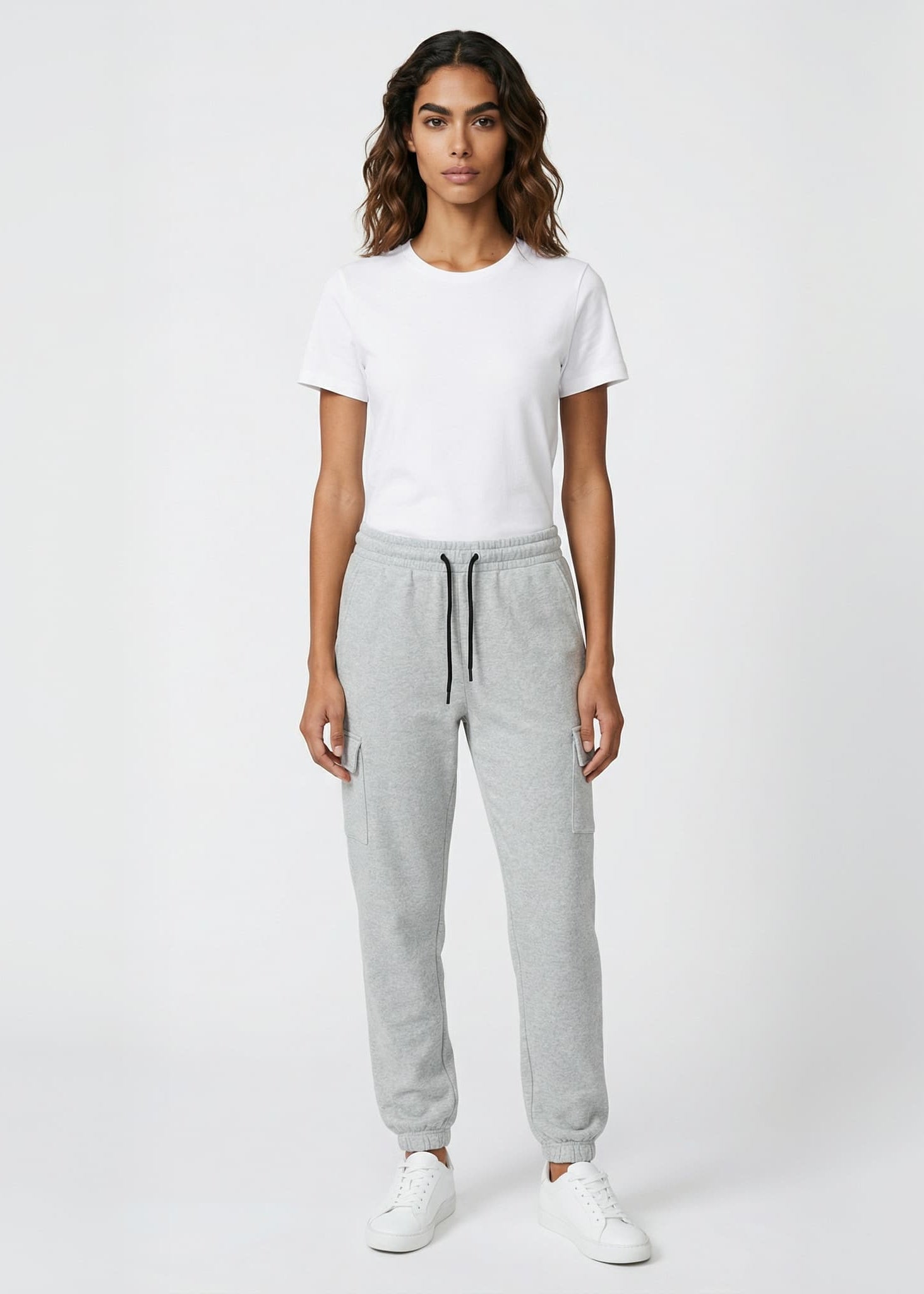 Ladies grey cargo trouser fleece