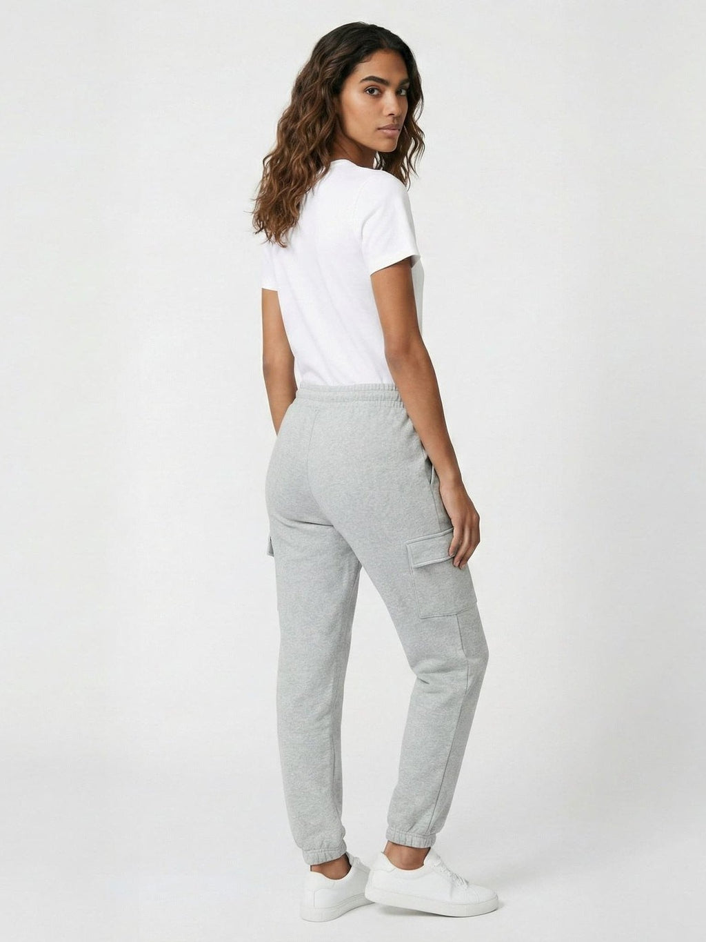 Ladies grey cargo trouser fleece