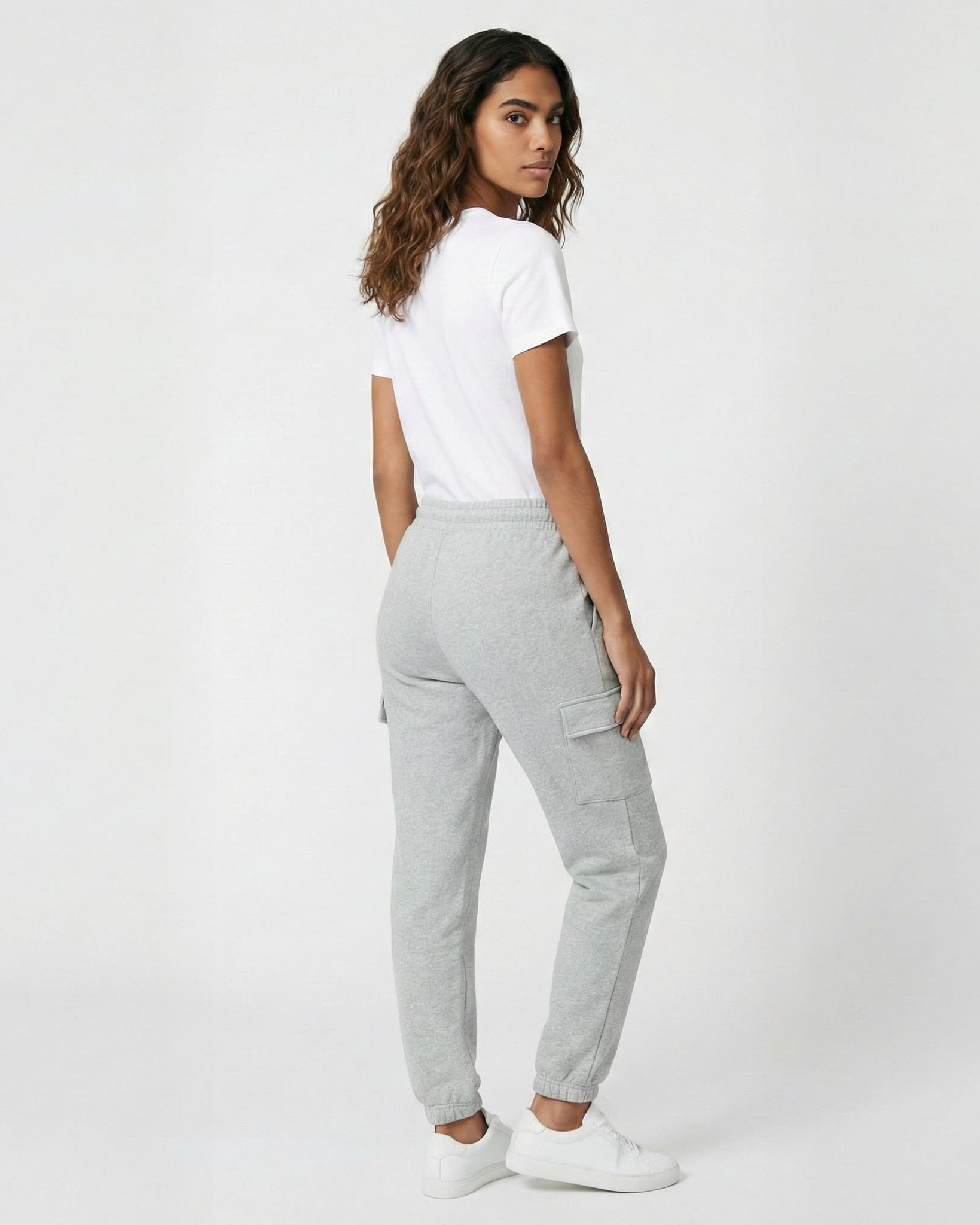 Ladies grey cargo trouser fleece