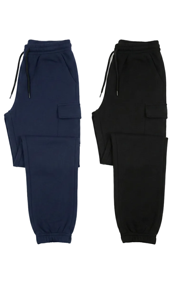 Best Quality Best Price in Town, Men's Black Cargo Pocket Fleece Jogger Trouser for Ultimate Comfort and Style