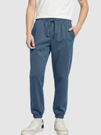 Men's Sea Blue Fleece Logo Joggers