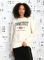 Grey ladies Embroidery Print Fleece Loose Fit Sweatshirt chic trendy in fashion in demand