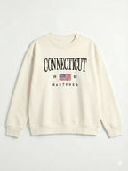 Grey ladies Embroidery Print Fleece Loose Fit Sweatshirt chic trendy in fashion in demand
