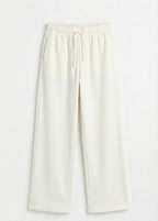 White ladies wide eg fleece trouser chic trendy in fashion in demand