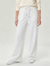 White ladies wide eg fleece trouser chic trendy in fashion in demand