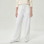 White ladies wide eg fleece trouser chic trendy in fashion in demand