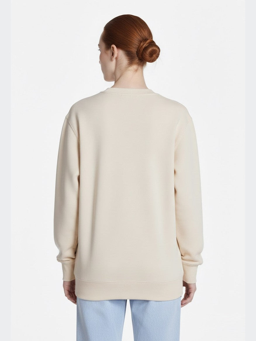 Women Beige fleece Sweatshirt ultra comfort cozy fleece urban style in trend uk sweatshirt