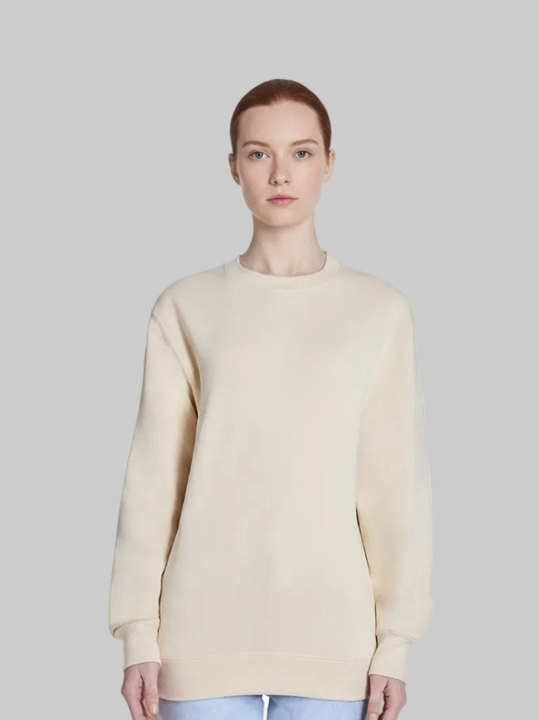 Women Beige fleece Sweatshirt ultra comfort cozy fleece urban style in trend uk sweatshirt