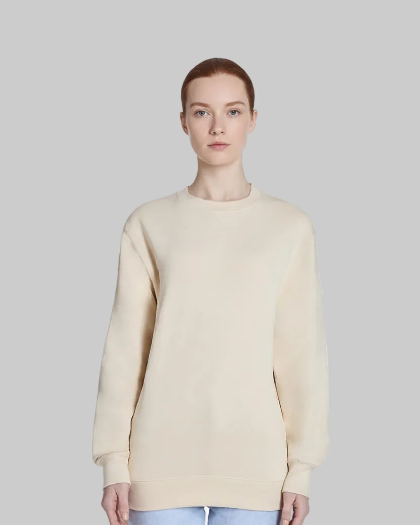 Women Beige fleece Sweatshirt ultra comfort cozy fleece urban style in trend uk sweatshirt