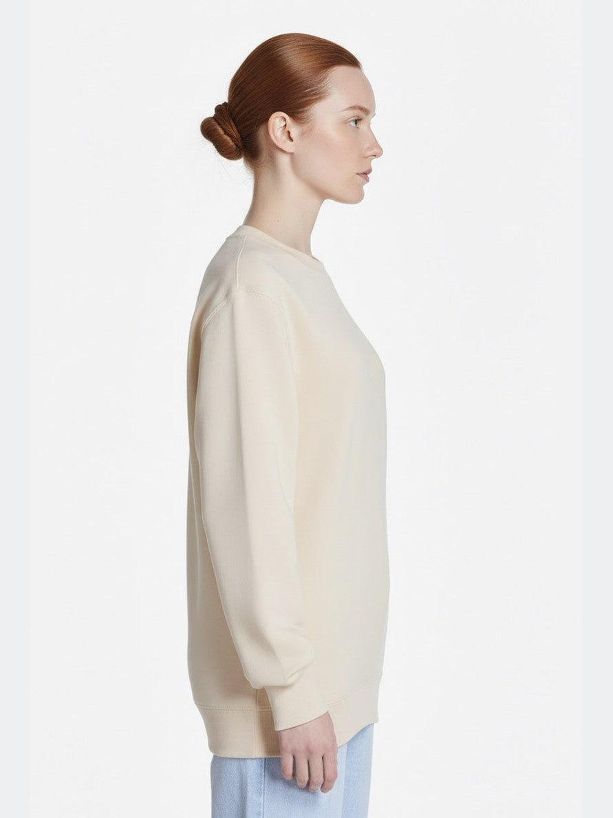 Women Beige fleece Sweatshirt ultra comfort cozy fleece urban style in trend uk sweatshirt