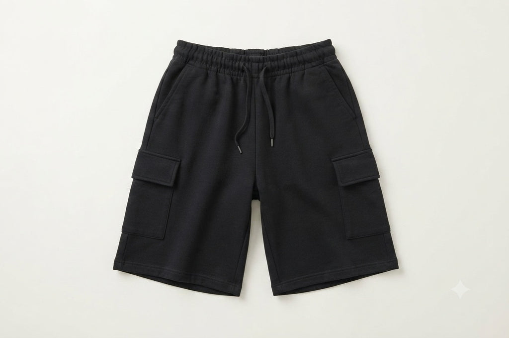 Essential Women's Fleece Cargo Shorts – Black