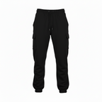Men's Black Cargo Pocket Fleece Jogger Trouser for Ultimate Comfort and Style