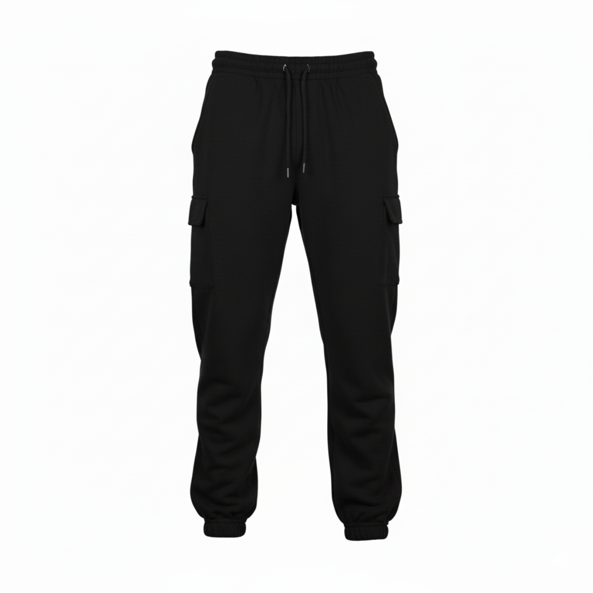 Men's Black Cargo Pocket Fleece Jogger Trouser for Ultimate Comfort and Style
