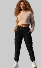 Ladies Cargo Fleece trouoser jogger premium fleece