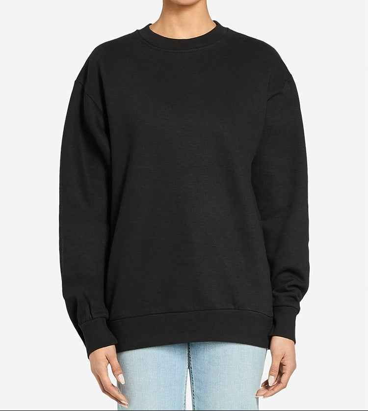 Black Crewneck Sweatshirt for Men - Comfortable Urban Fleece Design