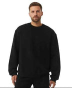 Black Crewneck Sweatshirt for Men - Comfortable Urban Fleece Design