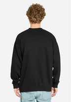 Black Crewneck Sweatshirt for Men - Comfortable Urban Fleece Design