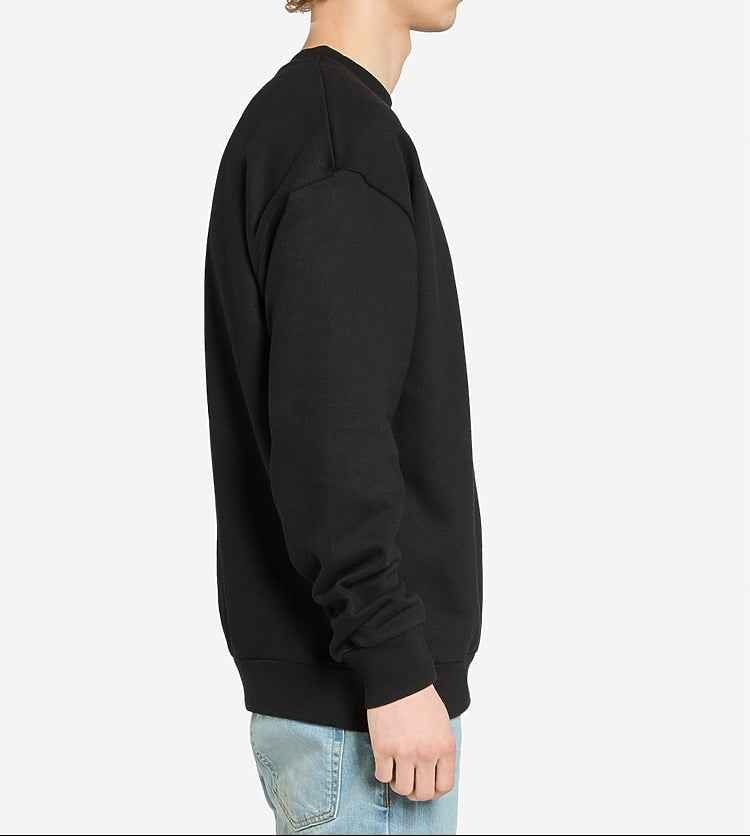 Black Crewneck Sweatshirt for Men - Comfortable Urban Fleece Design