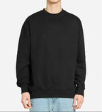 Black Crewneck Sweatshirt for Men - Comfortable Urban Fleece Design