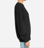 Black Crewneck Sweatshirt for Men - Comfortable Urban Fleece Design