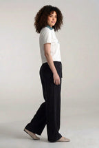 Mustard ladies wide leg fleece trouser chic trendy in fashion in demand