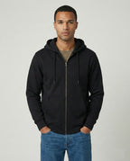 Black Mens Zipper Hooded Sweatshirt