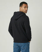 Black Mens Zipper Hooded Sweatshirt