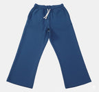 Blue ladies wide leg fleece trouser chic trendy in fashion in demand