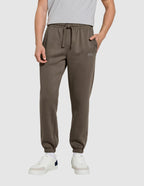 Men's Brown Fleece Logo Joggers
