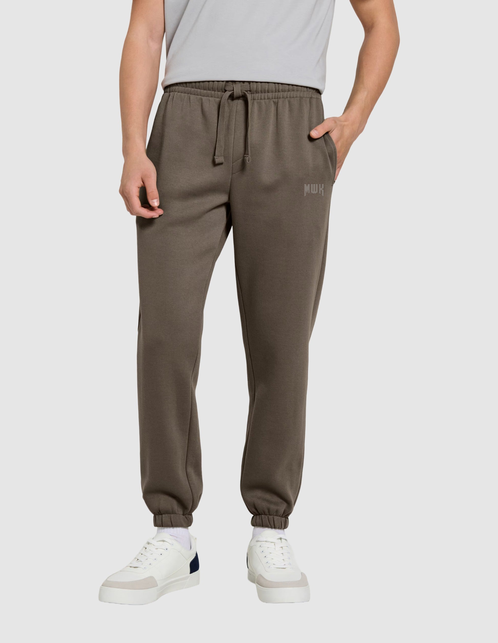 Men's Brown Fleece Logo Joggers