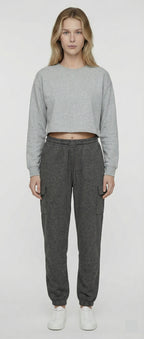 Charcoal Cargo Jogger Sweatpants