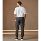 Men's Grey charcoal Cargo Fleece Joggers for Ultimate Comfort and Style