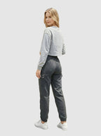charcoal ladies fleece cargo trouser jogger
