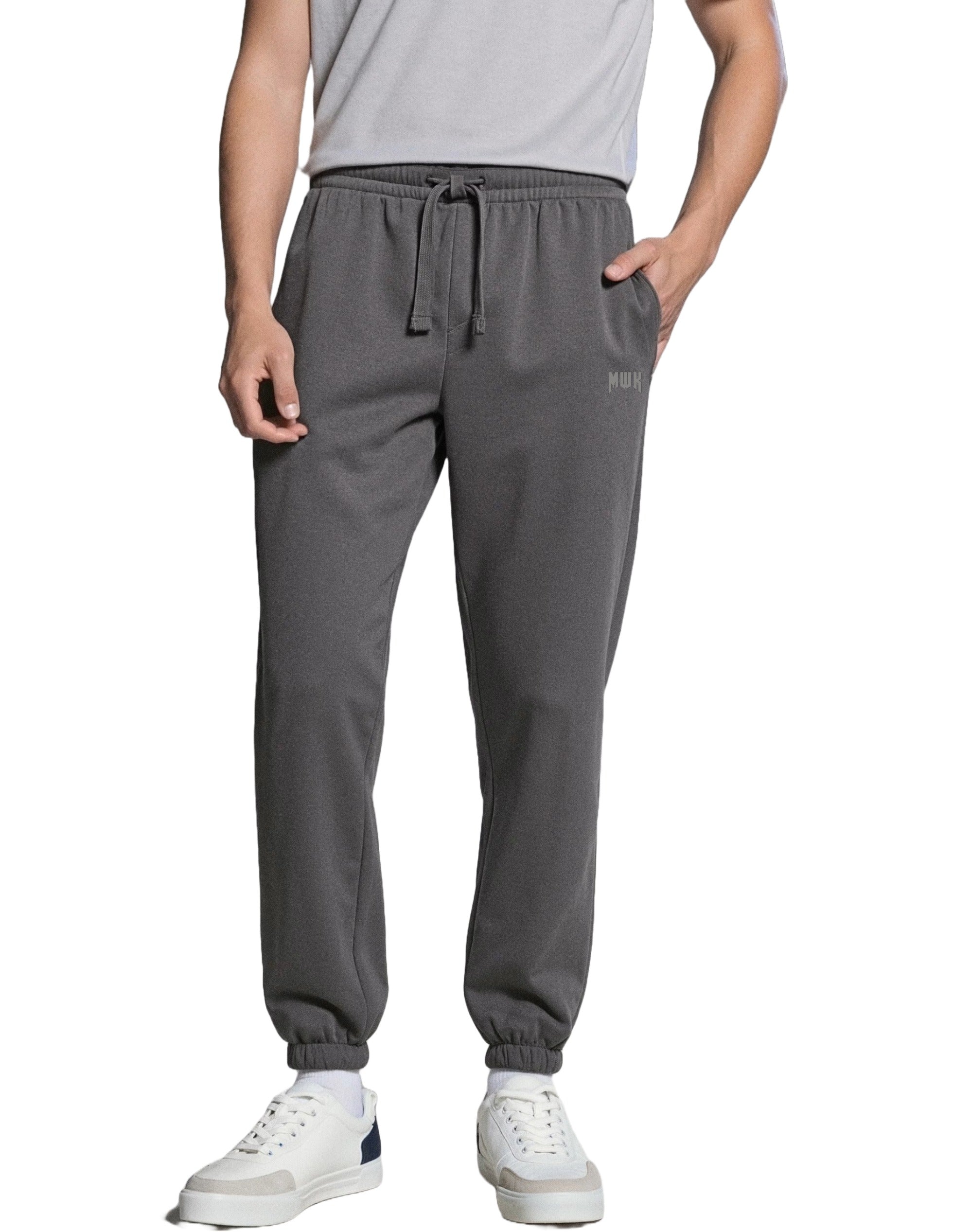 Men's Dark Grey Fleece Logo Joggers