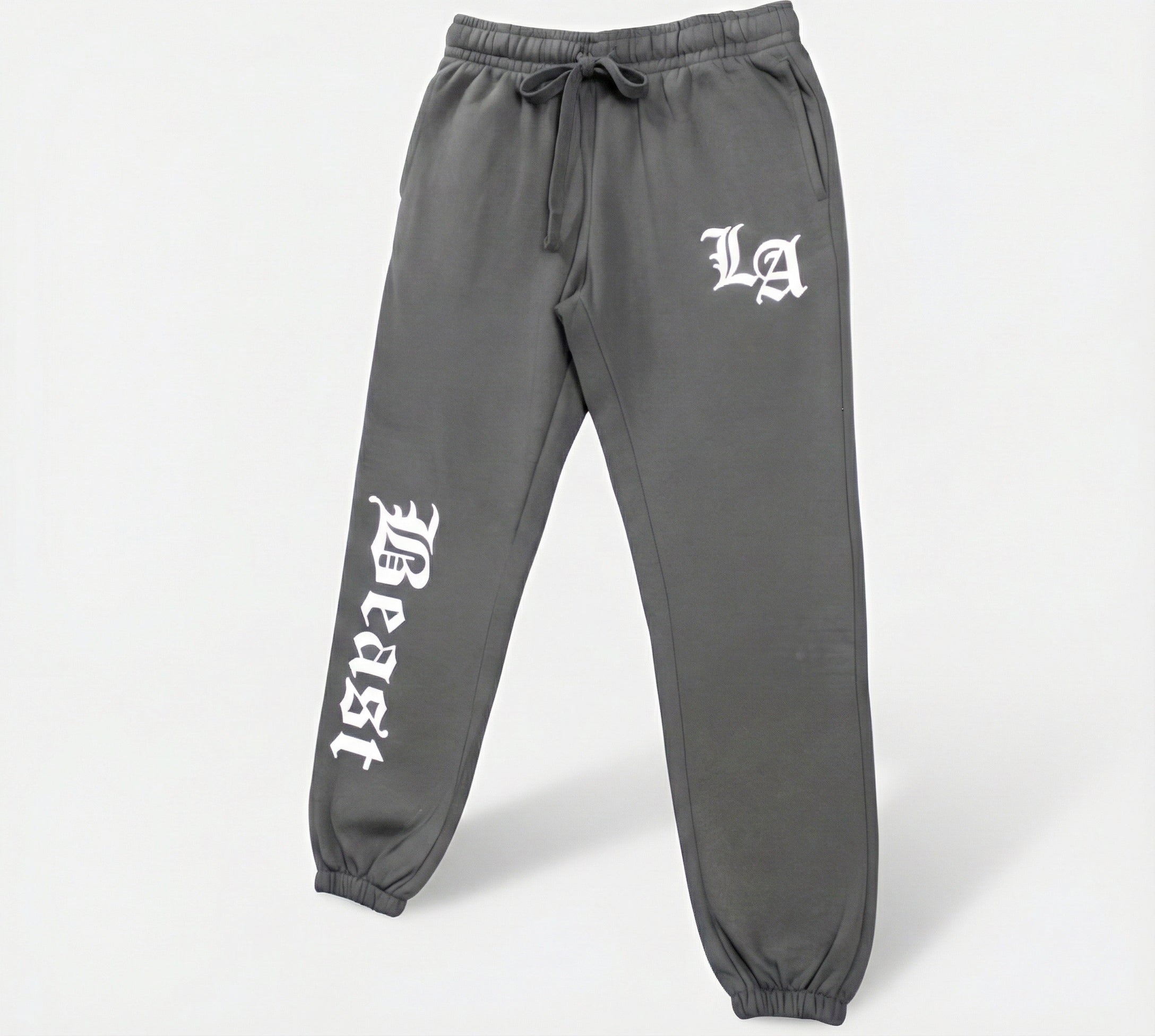 LA BEAST Men's Dark grey Fleece Jogger