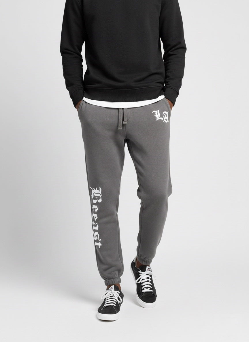 LA BEAST Men's Dark grey Fleece Jogger