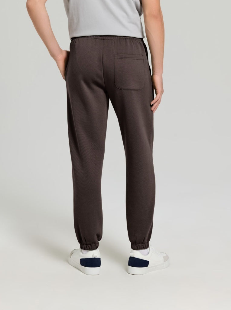 Men's Dark Brown Fleece Logo Joggers