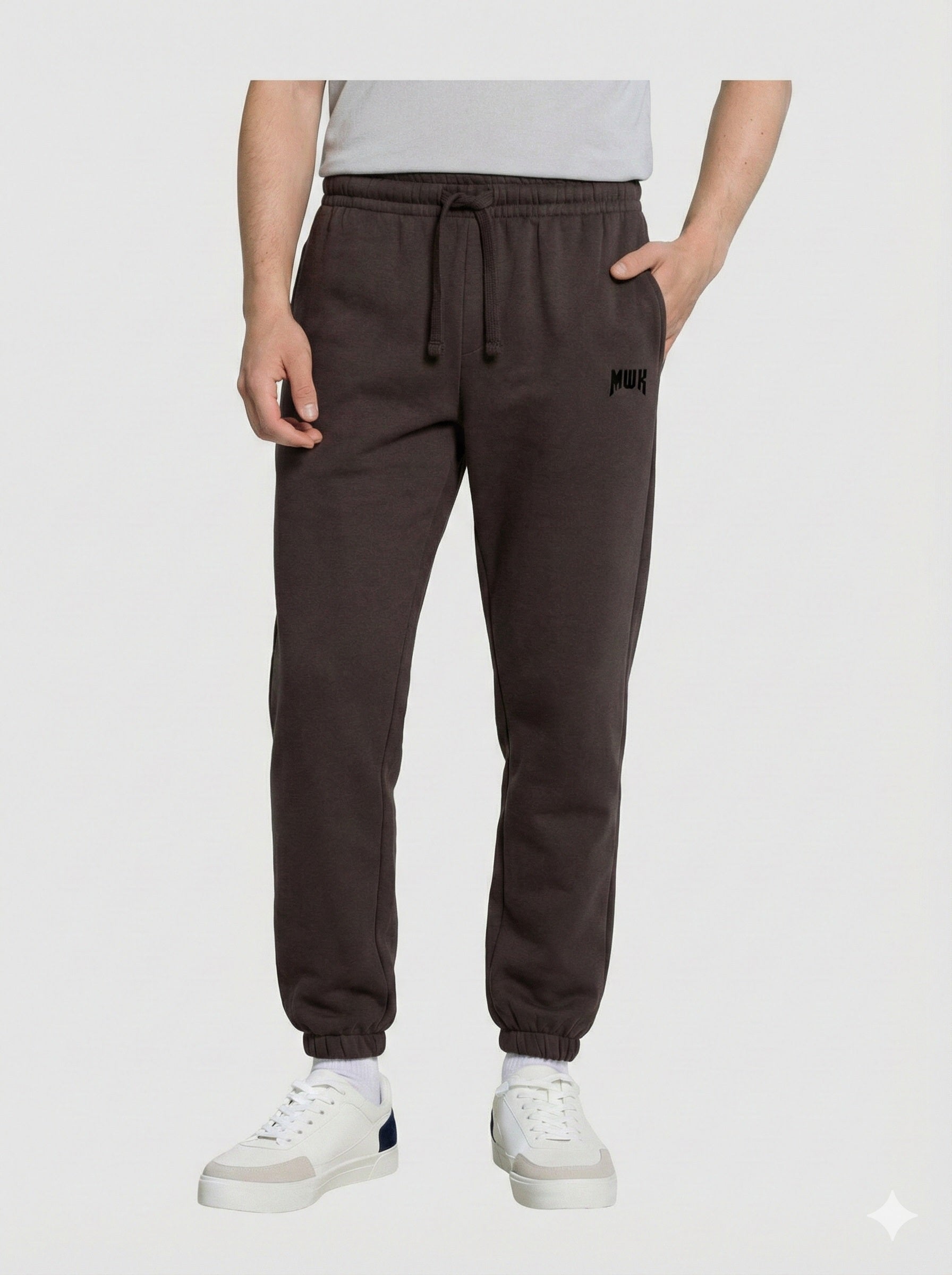 Men's Dark Brown Fleece Logo Joggers